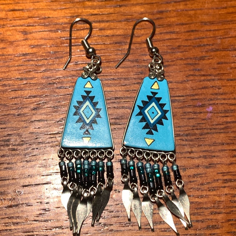 Native American Inspired 2" Southwestern Earrings